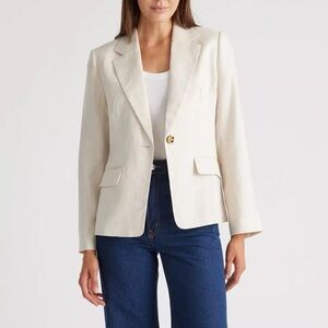 Quince Women's 100% European LinenStructured Blazer Sand Tan XS